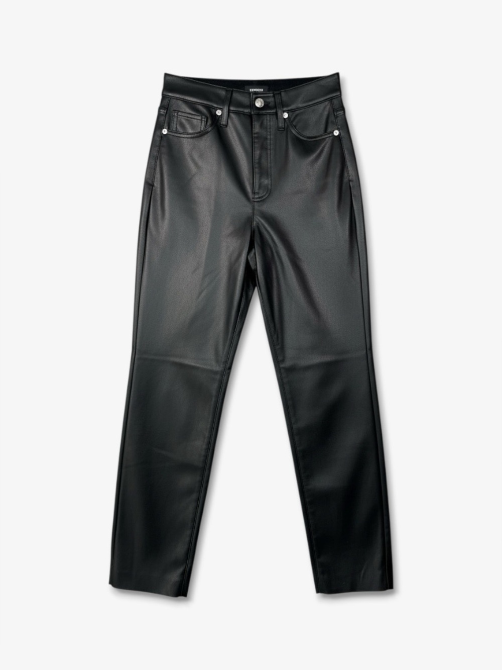 Express‎ Modern Straight Super High Rise Faux Leather Pants Black 0 Short Casual